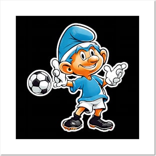 smurf playing football Posters and Art